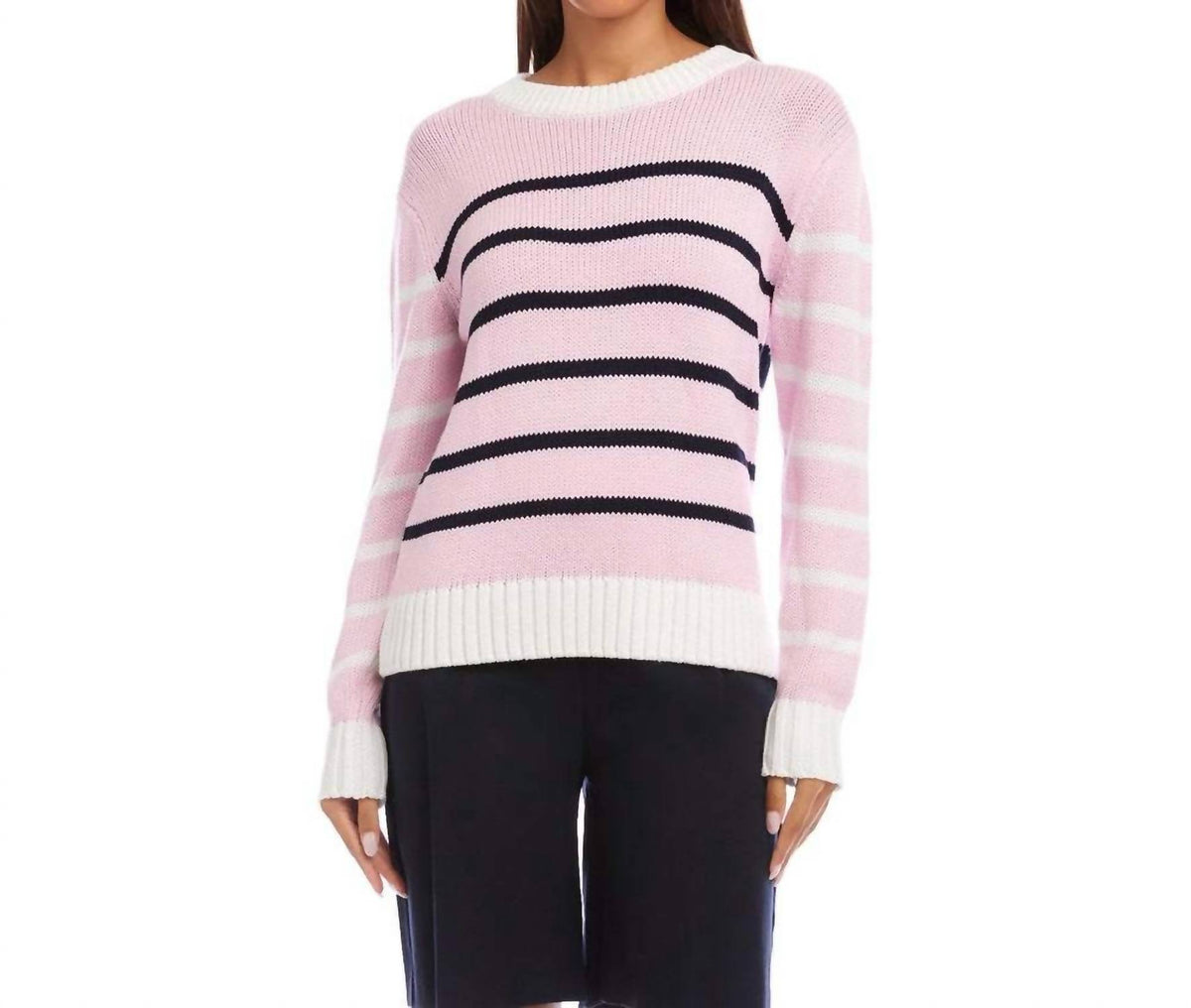 Karen Kane - Stripe Crewneck Sweater