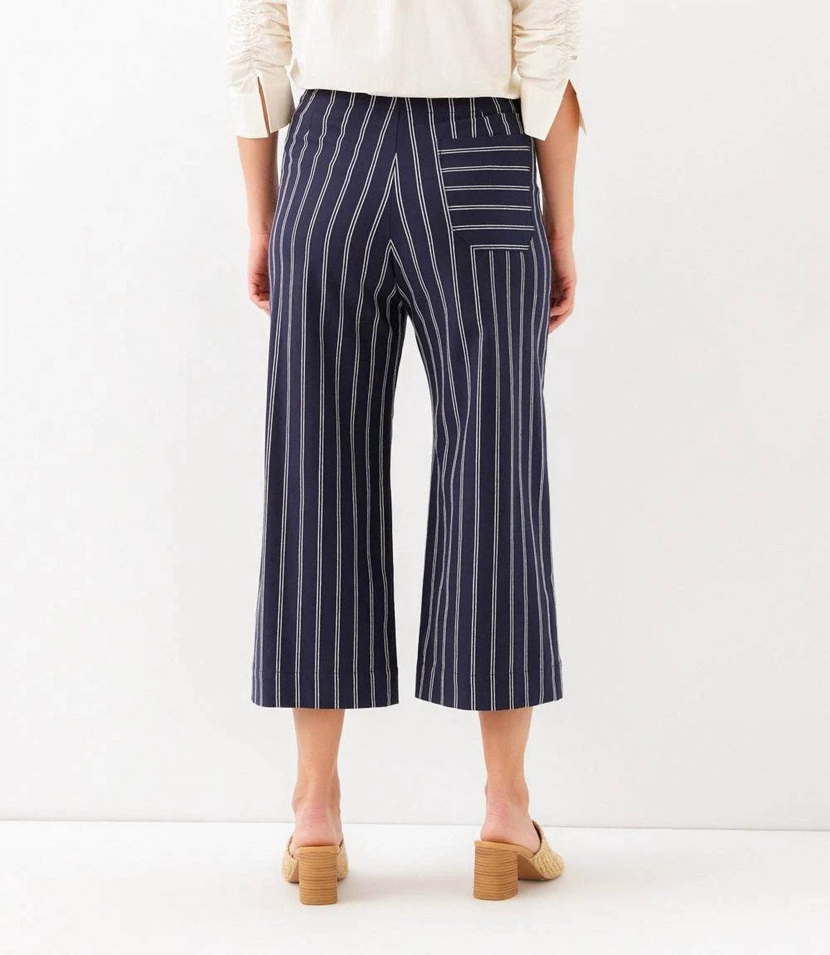 Karen Kane - Stripe Cropped Wide-Leg Pants