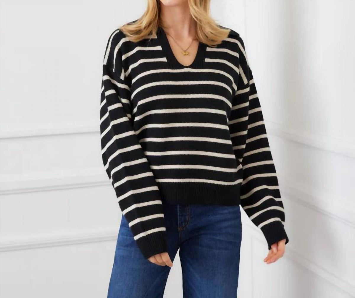 Karen Kane - Stripe Polo Sweater