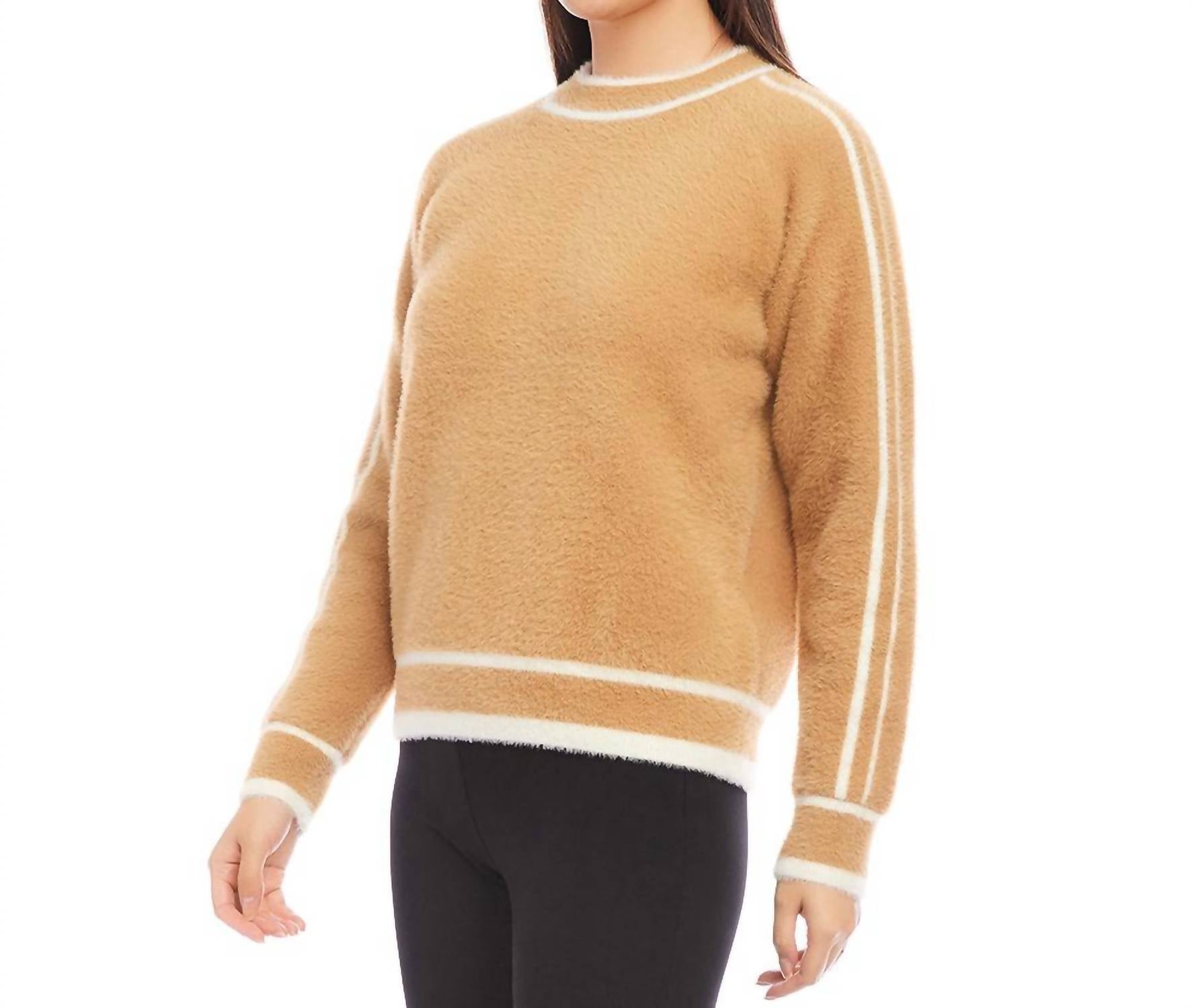 Karen Kane - Textured Sweater - brown - clothing - crew