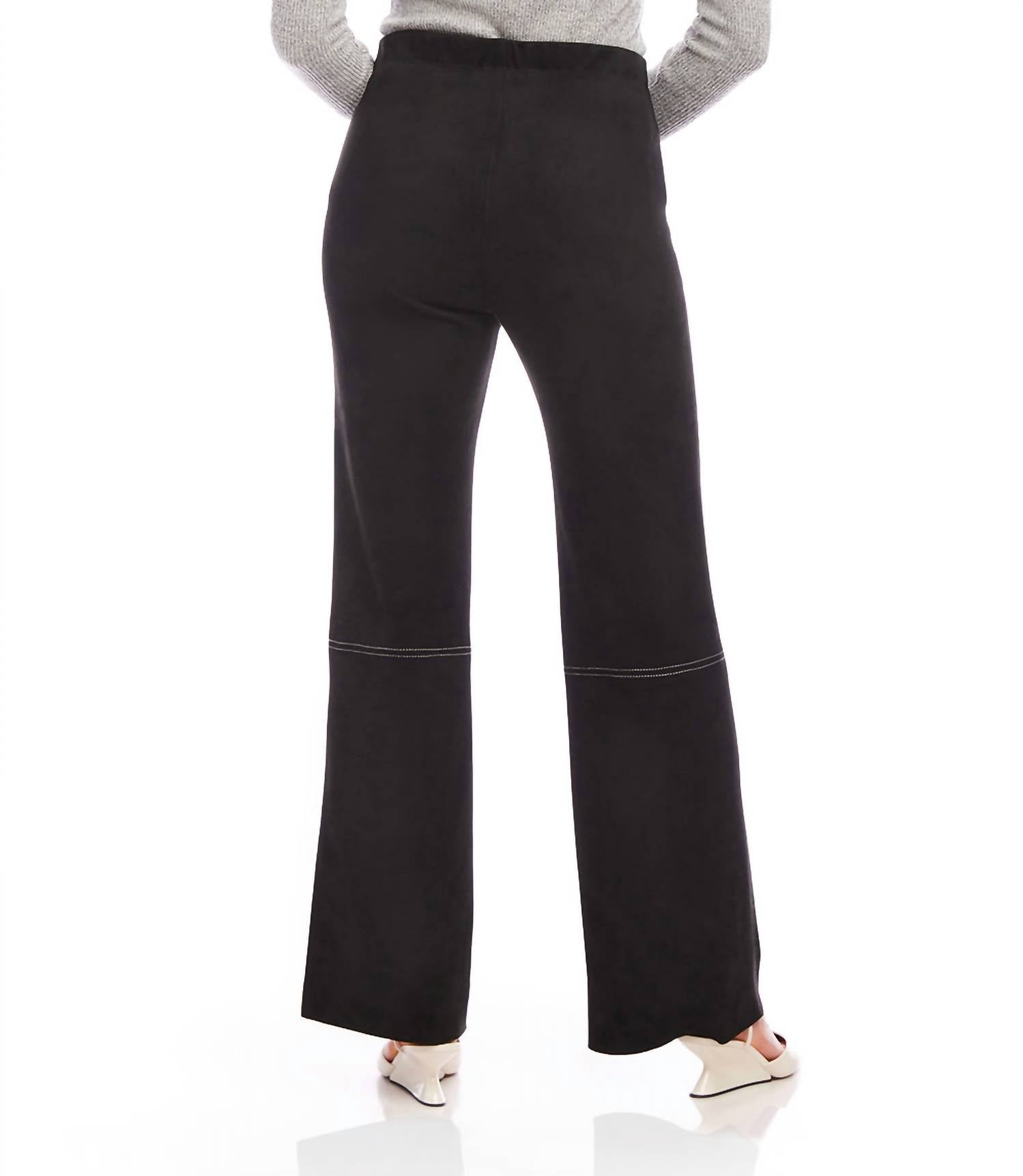 Karen Kane - Women's Faux Suede Stitch Pants - black - clothing - directbrandpartner