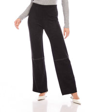 Karen Kane - Women's Faux Suede Stitch Pants - black - clothing - directbrandpartner
