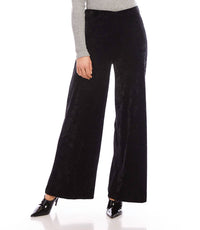 Karen Kane - Women's Petite Size Crushed Velvet Pants - black - clothing - directbrandpartner