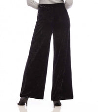 Karen Kane - Women's Petite Size Crushed Velvet Pants - black - clothing - directbrandpartner