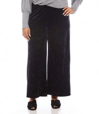 Karen Kane - Women's Plus Size Crushed Velvet Pants - black - clothing - directbrandpartner