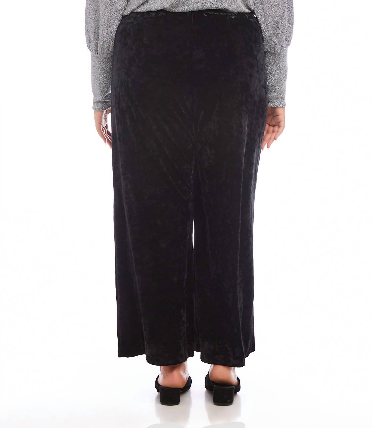 Karen Kane - Women's Plus Size Crushed Velvet Pants - black - clothing - directbrandpartner