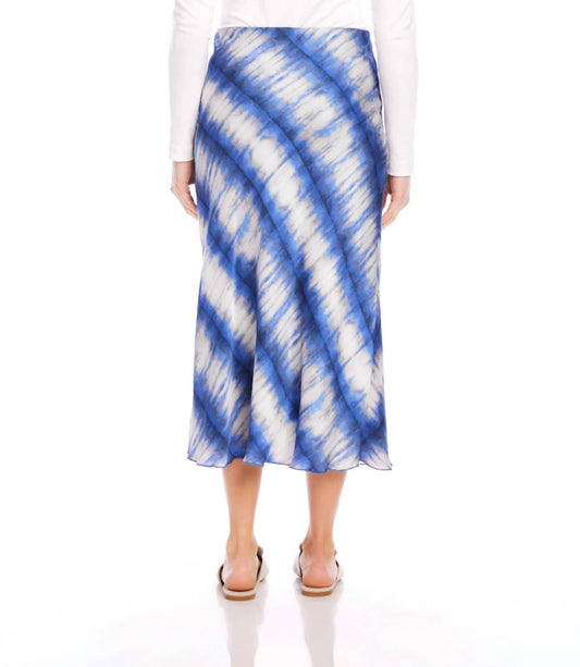 Karen Kane - Women's Satin Bias Cut Midi Skirt - blue - clothing - directbrandpartner