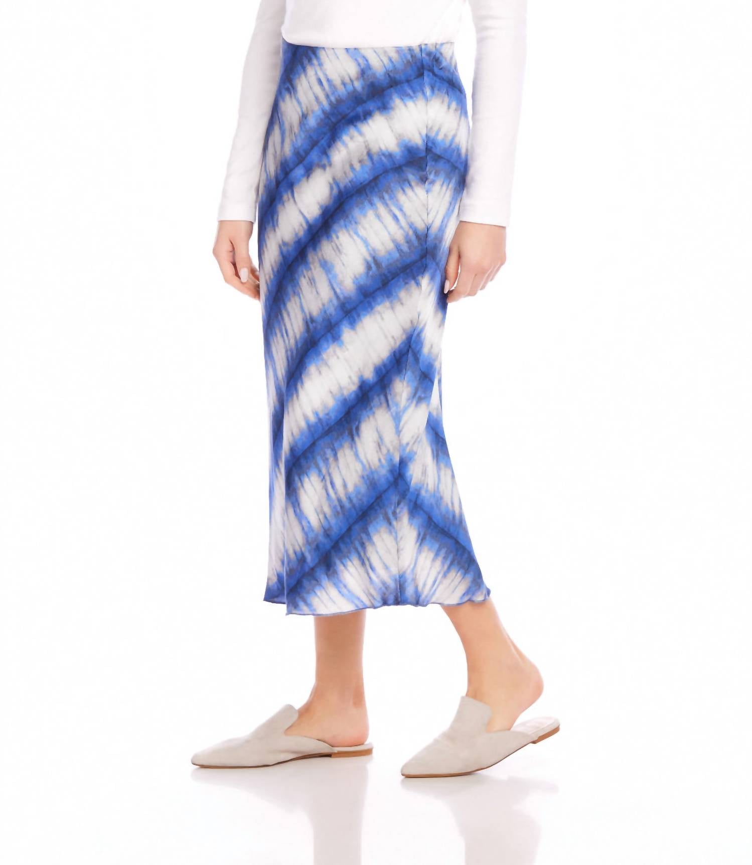 Karen Kane - Women's Satin Bias Cut Midi Skirt - blue - clothing - directbrandpartner