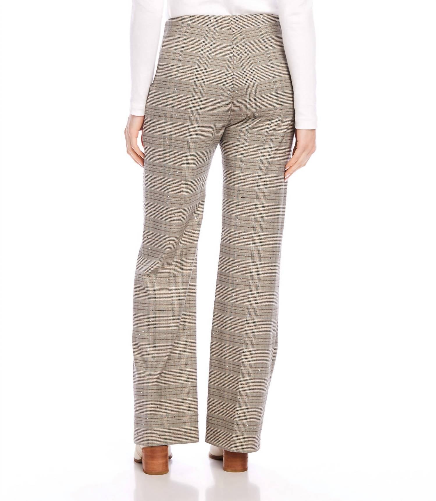 Karen Kane - Women's Sequin Plaid Pants - brown - clothing - directbrandpartner