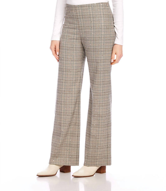 Karen Kane - Women's Sequin Plaid Pants - brown - clothing - directbrandpartner