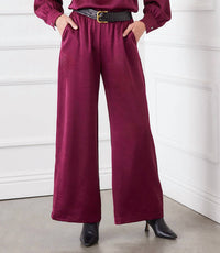 Karen Kane - Women's Wide Leg Satin Pants - clothing - directbrandpartner - pants