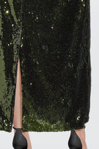 Karen Millen - Sequin Maxi Shift Dress - clothing - dresses - green