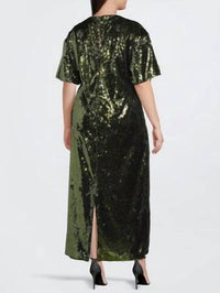 Karen Millen - Sequin Maxi Shift Dress - clothing - dresses - green