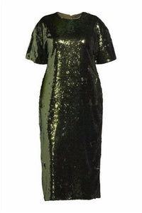 Karen Millen - Sequin Maxi Shift Dress - clothing - dresses - green