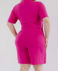 Karen T Design - Modern Wrap Romper With Tie Waist