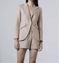 Karina Grimaldi - Hallie Shorts - beige - clothing - high - waist