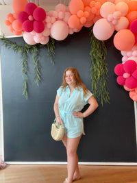 Karlie - Bestie V - neck And Keyhole Back Romper - blue - clothing - jumpsuits