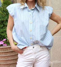 Karlie - Button Down Stripe Top