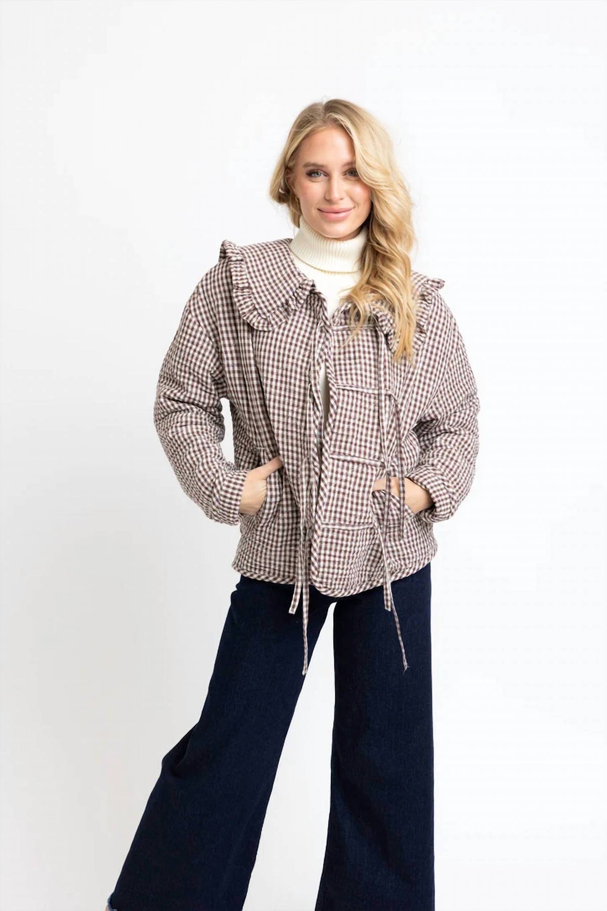 Karlie - Check Collar Novelty Jacket