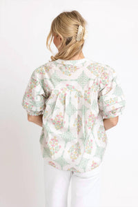 Karlie - Delicate Floral Button Blouse