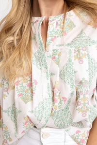Karlie - Delicate Floral Button Blouse