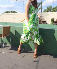 Karlie - Palm Linen Midi Dress - clothing - dresses - midi