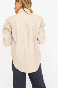 Karlie - Pleather Pocket Shacket