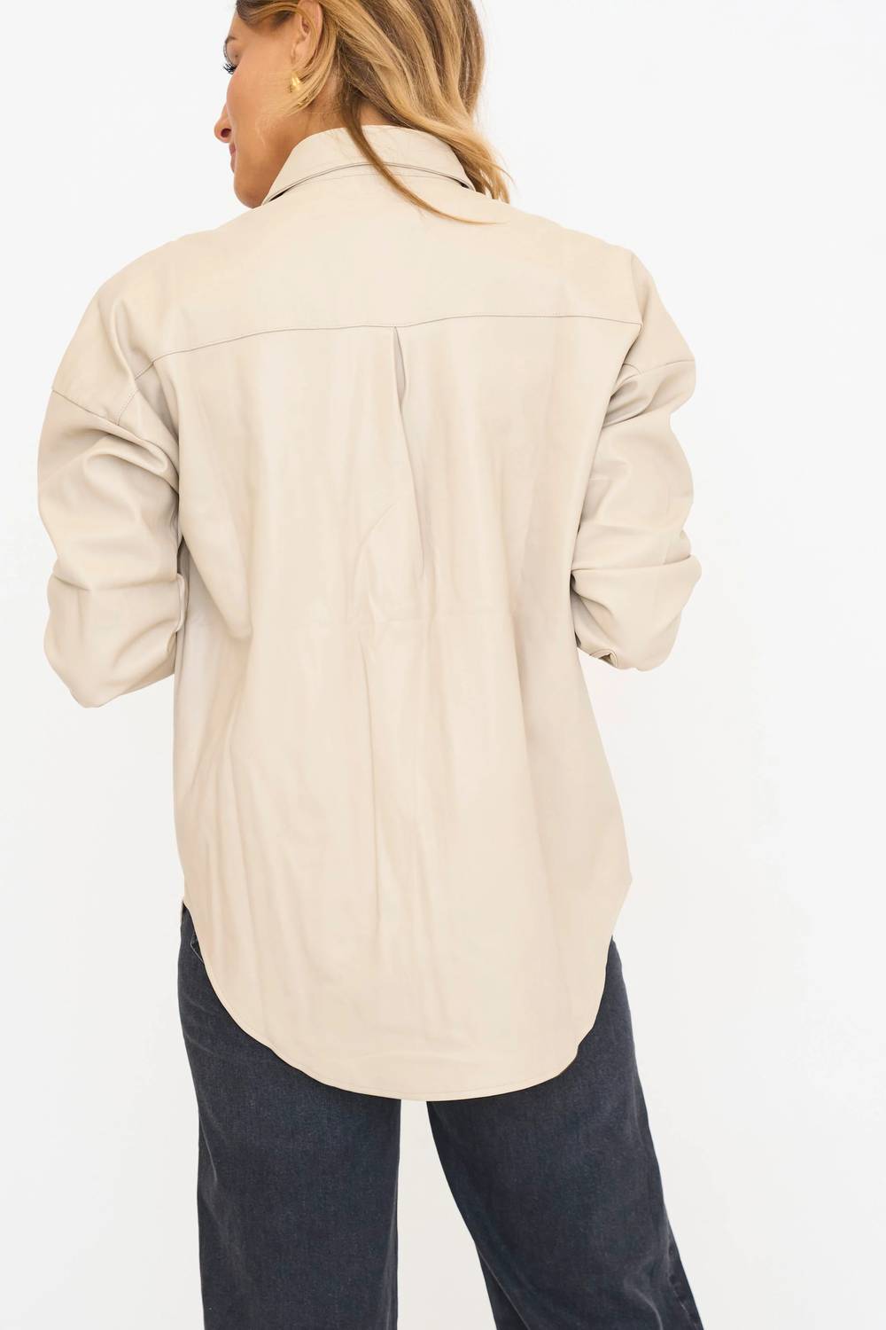 Karlie - Pleather Pocket Shacket