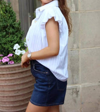 Karlie - Simple In Stripes Button Down Blouse