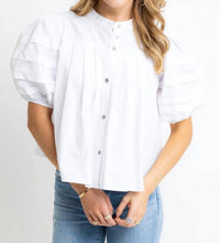 Karlie - Solid Poplin Pleat Sleeve Top