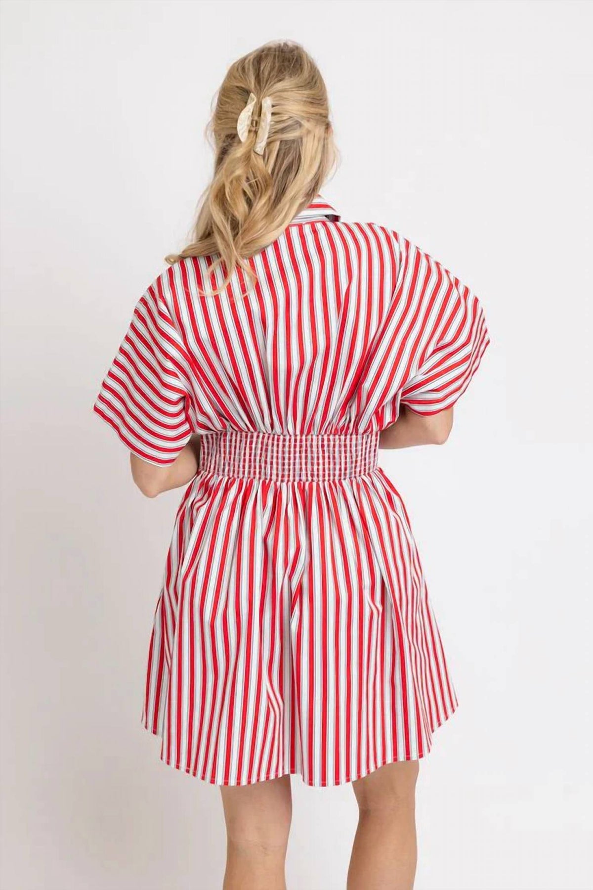Karlie - Stripe Button Dress