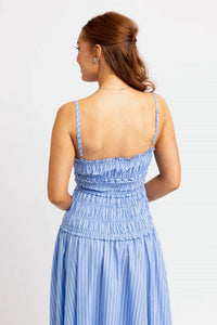 Karlie - Stripe Poplin Smock Cami Maxi Dress