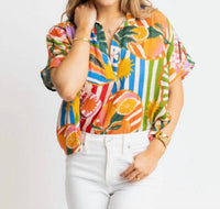 Karlie - Tropical Island Fruit Top