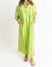 Karlie - Vine Print Shirt Dress - clothing - cotton - dresses