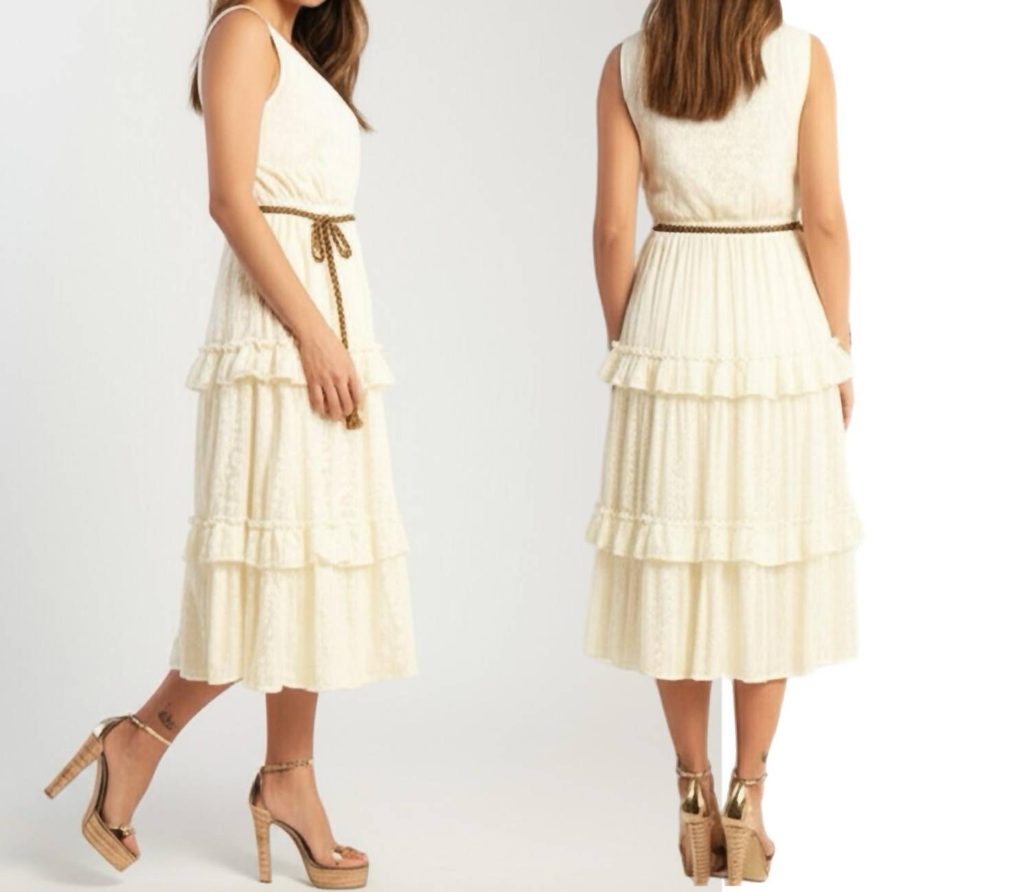 Kate And Lily - Lace Boho Daydream Sleeveless Midi Dress - clothing - cotton - dresses
