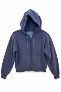 Katie J Nyc - Cody Zip Hoodie - blue - clothing - cotton - blend