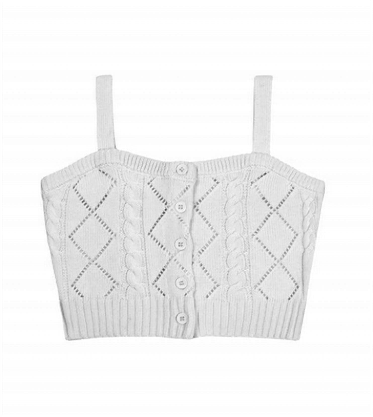 Katie J Nyc - Girl's Claire Cropped Sweater Cami - camisoles - clothing - kids