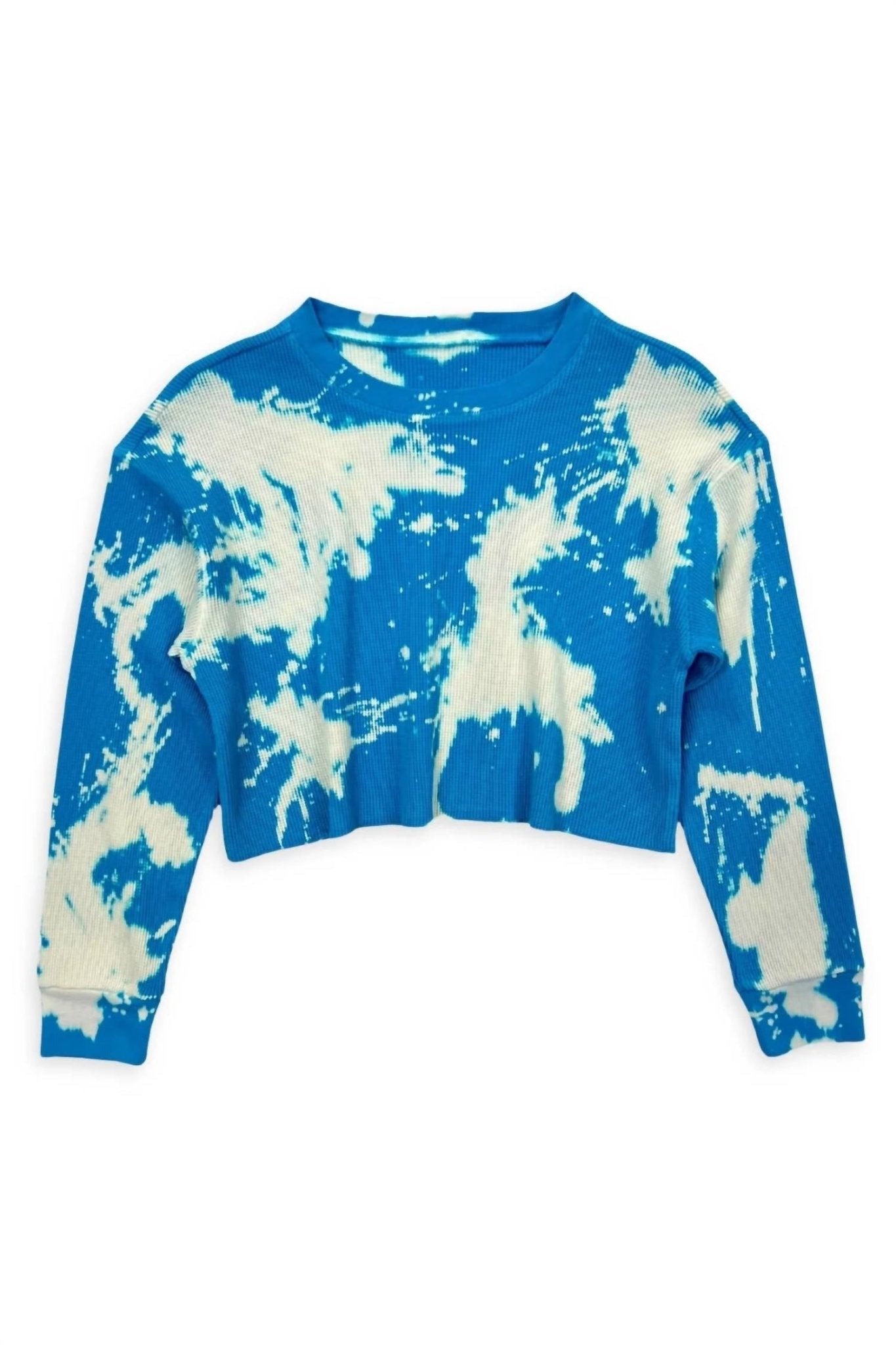 Katie J Nyc - Girl's Cooper Thick Waffle Top - blue - clothing - kids