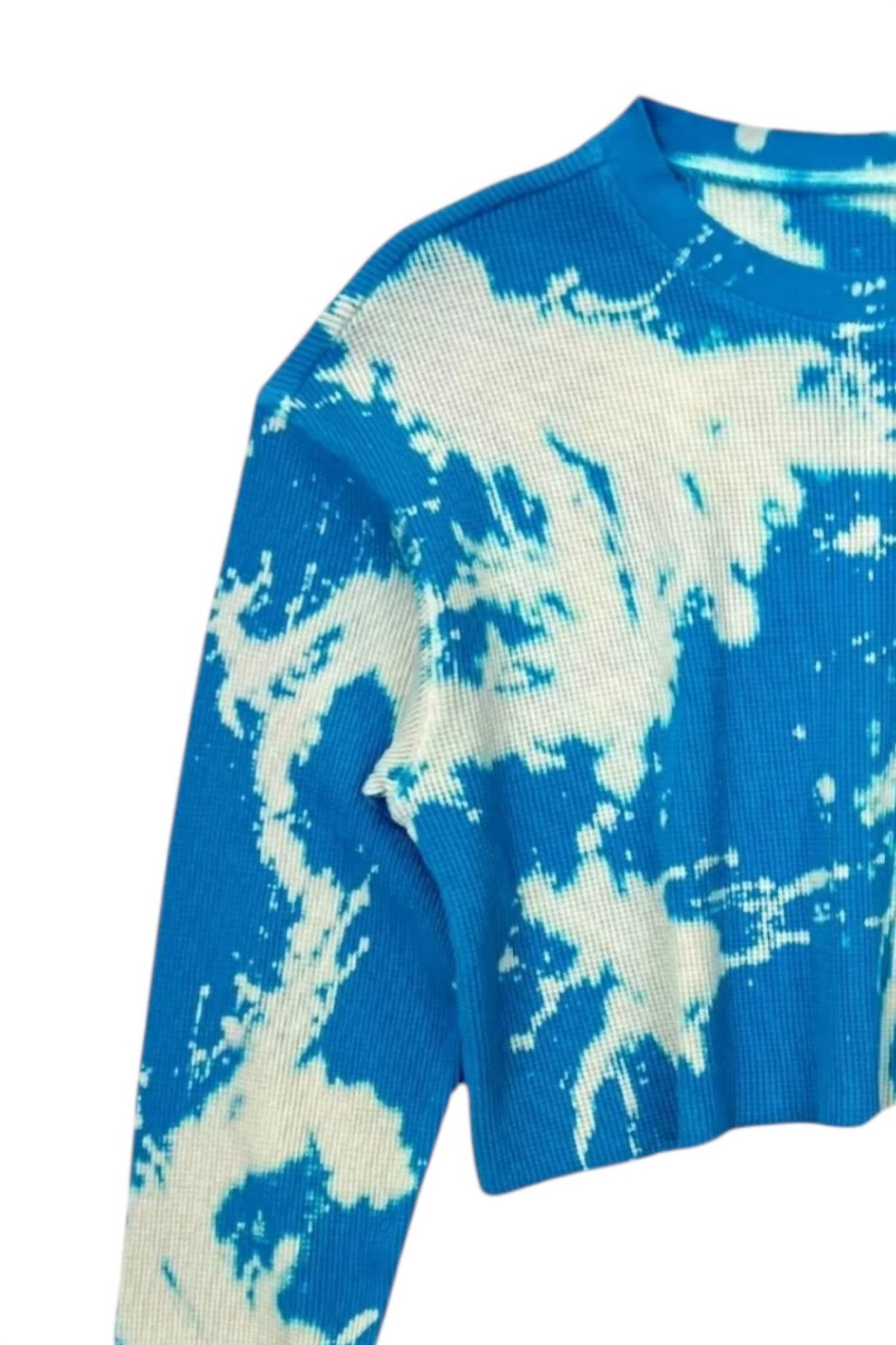 Katie J Nyc - Girl's Cooper Thick Waffle Top - blue - clothing - kids