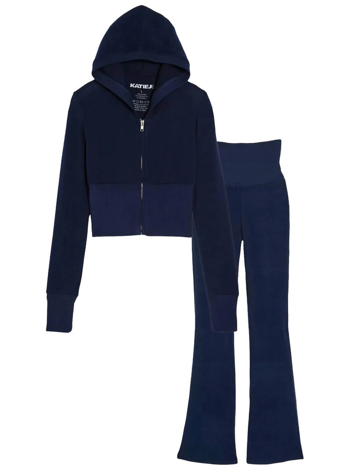 Katie J Nyc - Girl's Drew Hacci Zip Hoodie - blue - clothing - hoodies