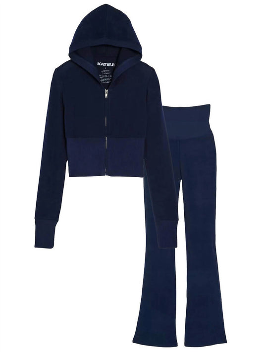 Katie J Nyc - Girl's Drew Hacci Zip Hoodie - blue - clothing - hoodies