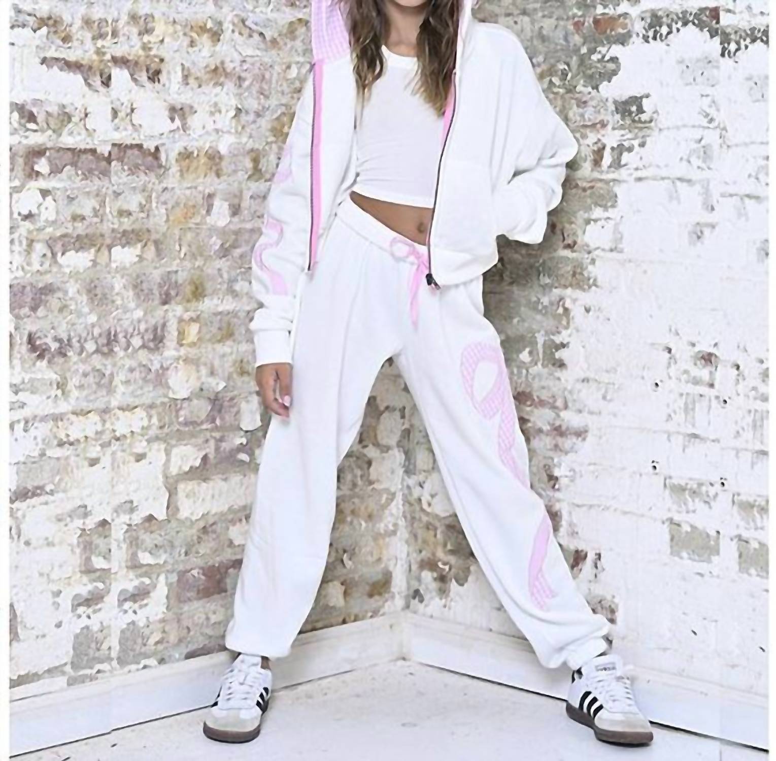 Katie J Nyc - Girl's Dylan Bow Crop Zip Jacket - clothing - cotton - graphic