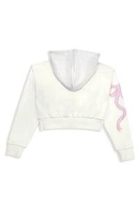 Katie J Nyc - Girl's Dylan Bow Crop Zip Jacket - clothing - cotton - graphic
