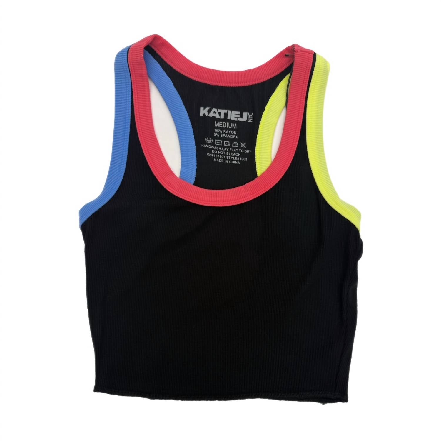 Katie J Nyc - Junior Livi Rib Tank - black - clothing - kids