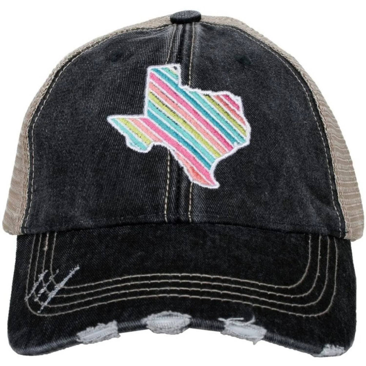 Katydid - Women's Texas State Embroidered Distressed Trucker Hat
