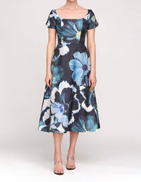 Kay Unger - Emma Tea Length Dress - blue - clothing - dresses