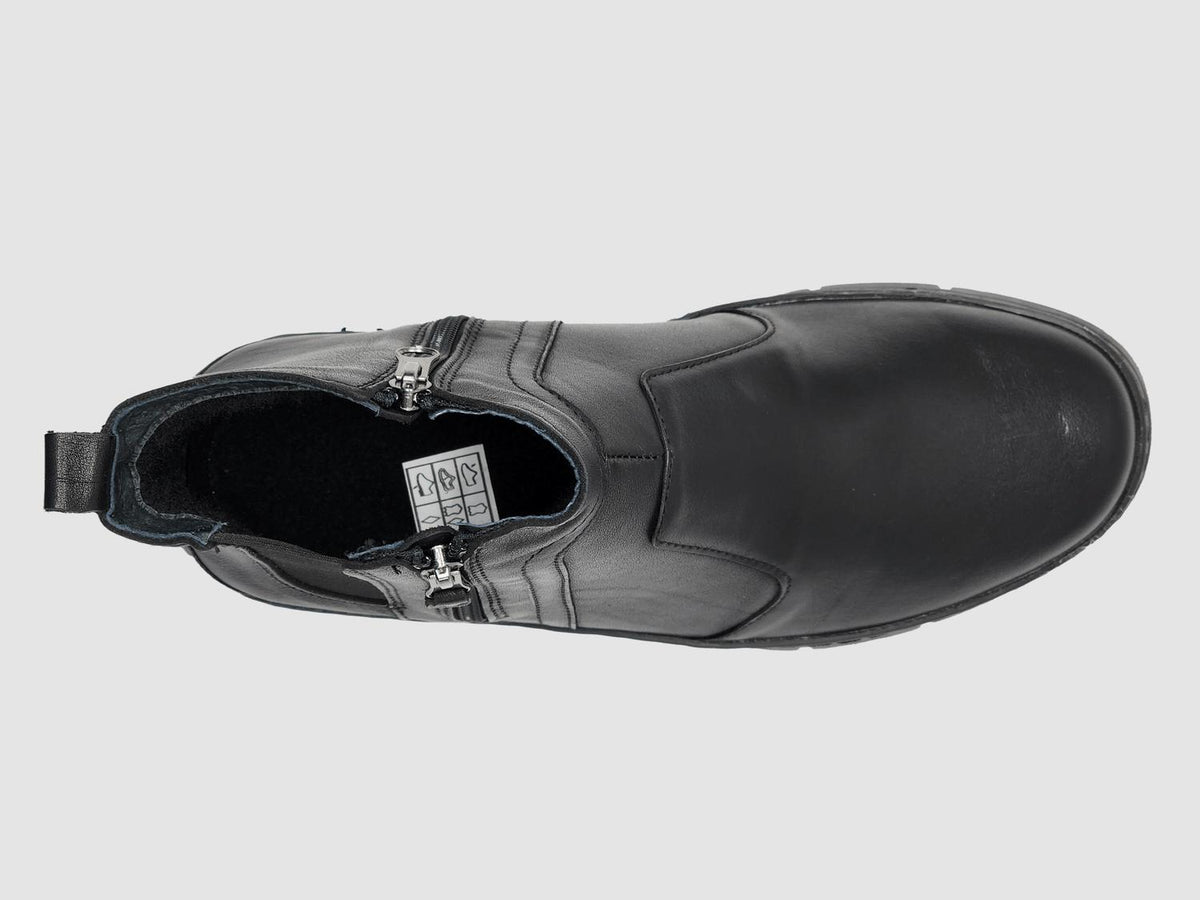 Kcr Group - Men's Everyday Thin Wool-lined Zip-up Leather Boots