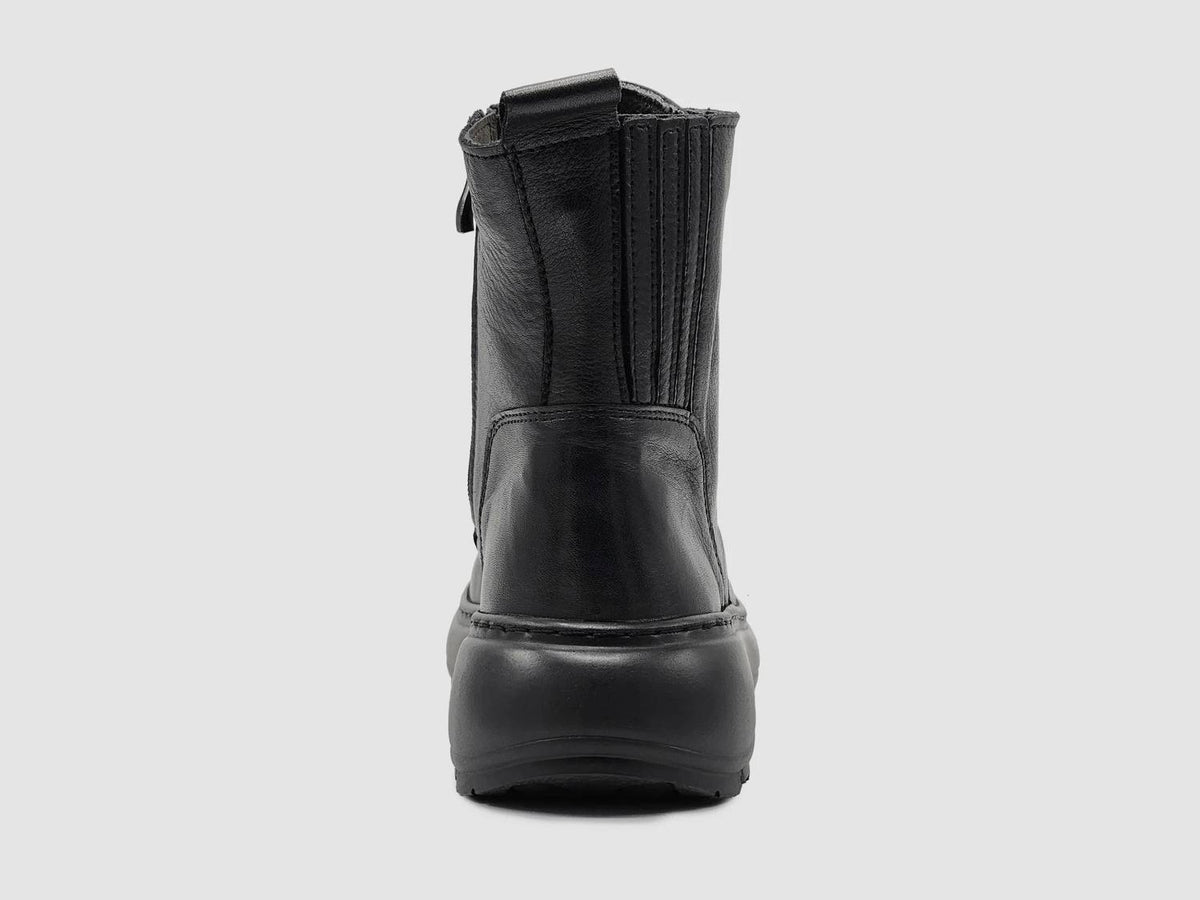 Kcr Group - Women's Retro Wool-lined Zip-up Leather Boots