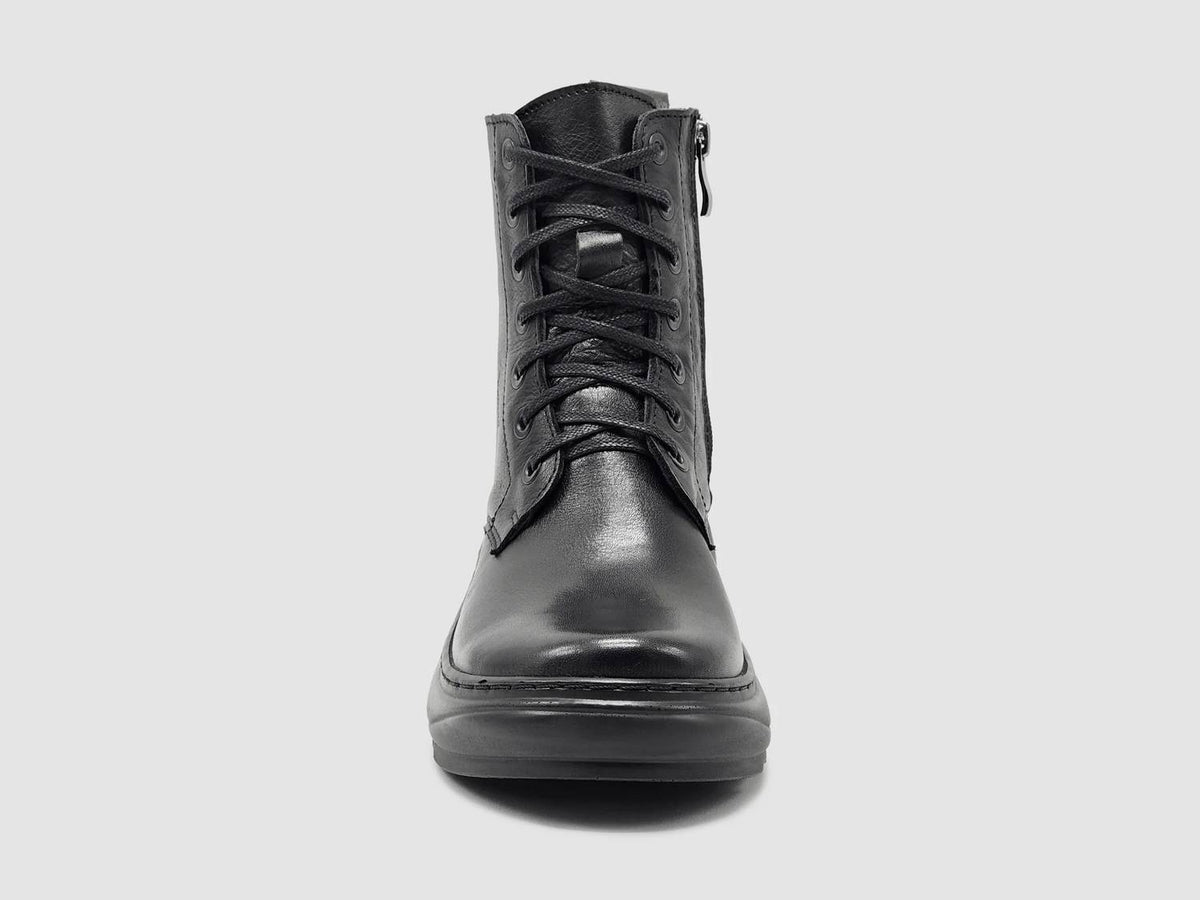Kcr Group - Women's Retro Wool-lined Zip-up Leather Boots