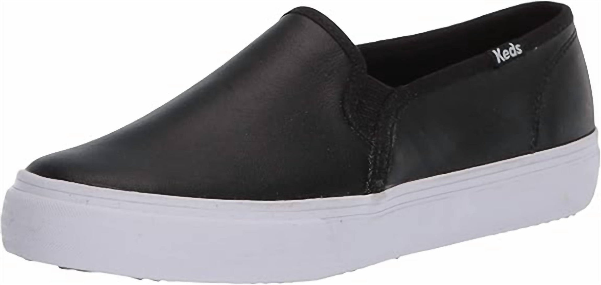 Keds - Women's Double Decker Leather Slip On Shoe - black - flats - leather